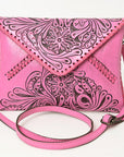 American Darling Envelope Hand Tooled Genuine Leather women bag western handbag purse