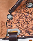 HILASON Western Horse Saddle American Leather Trail Barrel Brown