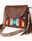 American Darling Saddle Blanket Genuine Leather Women Bag Western Handbag Purse
