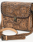 American Darling ADBG1428 Briefcase Hand Tooled Genuine Leather women bag western handbag purse