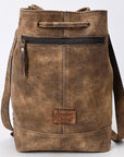 American Darling Adbga532 Bucket Hand Tooled Genuine Leather Women Bag Western Handbag Purse