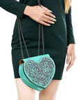 American Darling Crossbody Hand Tooled Genuine Leather women bag western handbag purse