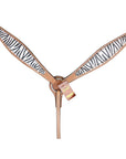 Western Leather Headstall And Breast Collar Tack Set With ZebraPatterned Durable