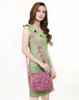 American Darling ADBG1439 Cross Body Hand Tooled Genuine Leather women bag western handbag purse