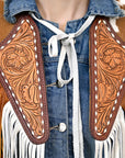 American Darling ADJW111B Genuine Leather Jewelry Necklace with Concho