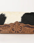 OHLAY WALLET Hand Tooled Hair-on Genuine Leather women bag western handbag purse