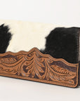 OHLAY WALLET Hand Tooled Hair-on Genuine Leather women bag western handbag purse