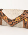 OHLAY WALLET Hand Tooled Hair-on Genuine Leather women bag western handbag purse
