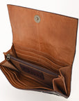 OHLAY WALLET Hand Tooled Hair-on Genuine Leather women bag western handbag purse