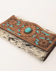 OHLAY WALLET Hand Tooled Hair-on Genuine Leather women bag western handbag purse