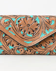 OHLAY WALLET Hand Tooled Genuine Leather women bag western handbag purse