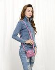 American Darling Wallet Hand Tooled Genuine Leather Women Bag Western Handbag Purse