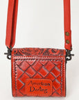 American Darling Wallet Hand Tooled Genuine Leather Women Bag Western Handbag Purse