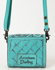 American Darling Wallet Hand Tooled Genuine Leather Women Bag Western Handbag Purse