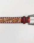 Beautifully Hand Tooled Genuine American Leather Belt Men and Women