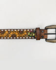 Beautifully Hand Tooled Genuine American Leather Belt Men and Women