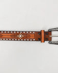 Beautifully Hand Tooled Genuine American Leather Belt Men and Women
