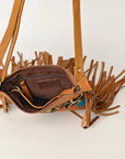 OHLAY OHA116 HOBO Upcycled Wool Hair-on Genuine Leather women bag western handbag purse