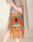OHLAY OHA116 HOBO Upcycled Wool Hair-on Genuine Leather women bag western handbag purse