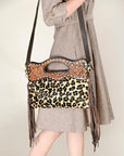 Ohlay Bags OHA113 Clutch Hand Tooled Hair-On Genuine Leather Women Bag Western Handbag Purse