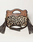 Ohlay Bags OHA113 Clutch Hand Tooled Hair-On Genuine Leather Women Bag Western Handbag Purse