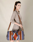 OHLAY OHA125 DUFFEL Hand Tooled Upcycled Wool Genuine Leather women bag western handbag purse