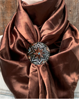 35X35" Solid Brown Wild Rag / Scarf WRS2 - Western Concho Wild Rag Slides - Assorted