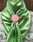 35X35" Solid Lime Wild Rag / Scarf WRS26 - Western Concho Wild Rag Slides - Assorted