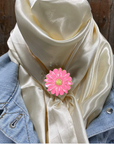 35X35" Solid Cream Wild Rag / Scarf WRS11 - Western Concho Wild Rag Slides - Assorted