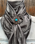 35X35" Solid Silver / Grey Wild Rag / Scarf WRS15 - Western Concho Wild Rag Slides - Assorted