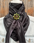 35X35" Solid Black Wild Rag / Scarf WRS4 - Western Concho Wild Rag Slides - Assorted
