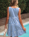 Stripe Scoop Neck Sleeveless Mini Dress