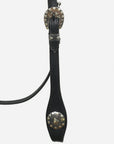 Hilason Western Horse Genuine Leather Headstall Bridle Engraved GS Concho Black