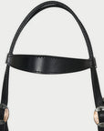 Hilason Western Horse Genuine Leather Headstall Bridle Engraved GS Concho Black