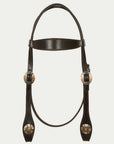 Hilason Western Horse Genuine Leather Headstall Bridle Engraved GS Concho Brown