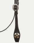 Hilason Western Horse Genuine Leather Headstall Bridle Engraved GS Concho Brown