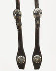 Hilason Western Horse Genuine Leather One Ear Headstall Bridle Engraved GS Concho Brown