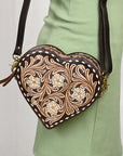 American Darling Adbga425A Canteen Hand Tooled Genuine Leather Women Bag Western Handbag Purse