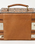 American Darling Jewelry Case Hand Tooled Hair On Genuine Leather Women Bag Western Handbag Purse |