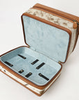 American Darling Jewelry Case Hand Tooled Hair On Genuine Leather Women Bag Western Handbag Purse |