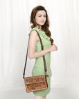 OHA119A Ohlay Western Genuine Leather Hand Tooled Women Crossbody Bags