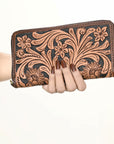 Ohlay Bags OHA129B Clutch Hand Tooled Genuine Leather Women Bag Western Handbag Purse