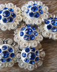 Western Screw Back Conchosapphire Berry Crystals Headstall Cowgirl 1In