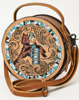 American Darling ADBG1457 Cross Body Hand Tooled Genuine Leather women bag western handbag purse