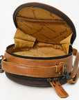 American Darling ADBG1458 Canteen Hand Tooled Hair On Genuine Leather women bag western handbag purse