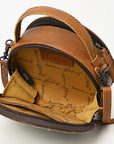 American Darling ADBG1458 Canteen Hand Tooled Hair On Genuine Leather women bag western handbag purse