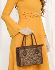 American Darling Adbg1459 Tote Hand Tooled Genuine Leather Women Bag Western Handbag Purse