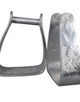 HILASON Aluminum Slanted Western Horse Stirrups 7 Inch | Aluminum Stirrups for Horses | Lightweight Aluminum Stirrups | Slanted Western Stirrups