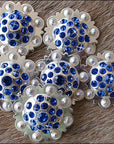 Western Screw Back Concho Sapphire Berry Crystals Headstall Tack Cowgirl