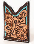 American Darling Floral Women & Men Hand Carved Genuine Leather Card Holder